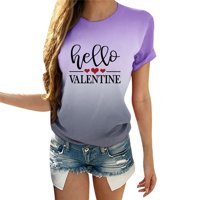 Blubuse gradijent Valentine's Womens rukav vrhovi pokloni Samo majica Kombinacije Comfy Summer Košulje