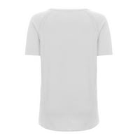 Ženski bluza Bluza Žene plus kratki rukav Seksi tiskane košulje V-izrez ljetni vrhovi bijeli xxl