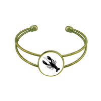 Black Shrimp morski život Ilustracija narukvica BALLLIN Retro Open manžetna nakit