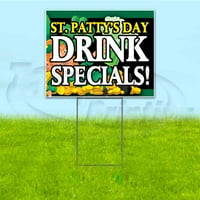 Dnevni znak za piće ST Patty, uključuje metalni stup