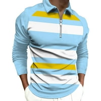 Muške modne polo majice Ležerne prilike na dugim rukavima Golf majice na vrhu Boja blok pamučni vrhovi