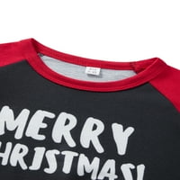 Obiteljski božićni podudaranje odjeće s dugim rukavima Majica Santa Claus Print pant