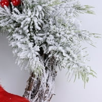 19.7 Božićne vence za ulazne vrata, seoski kućanski zidni dekor prozora, zimski vijenac sa bobicom, veliki božićni vijenac, božićne ukrase, kardinalni dekor za odmor