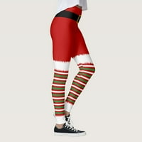 Pilates trčanje božićne nogavice za ženske mršave hlače santa party curaste božićne pantalone gamaše
