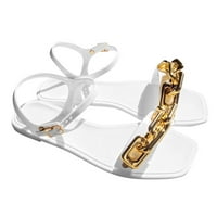 Sandale za žene Zlatni kopč za lančani klizanje na sandalama Rimske cipele Otvorene prste casual sandale,