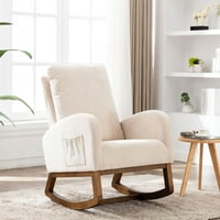 Stolica za ljuljanje Moderna, Tapacirana jedrilica za vrtić za vrtić, udobna fotelja sa bočnim džepom