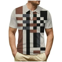 Muška golf košulja Casual Sports V izrez rebrasti ovratnik kratki rukav modni casual čvrsta boja obična