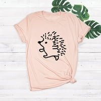 Ženski vrhovi ženske modne ježeve okrugle vrat kratke majice bez rukava Pink XXXL