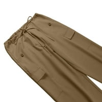 Teretne pantalone za ženske baggy teretne hlače za crtanje niskog struka Y2K padobranske hlače sa džepovima