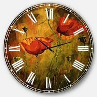 Prevelizirani vodkolor makni cvjetovi zidni sat, promjer za lice sata: 36