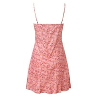 Haljine za žene Novo ženske modne cvjetne špagete mini haljina ljetna casual haljina ženske vrhove Pink