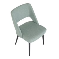 Lumisource Valensija Moderna stolica u crnom čeliku i zelenu tkaninu