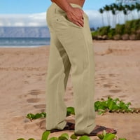 Posteljine hlače Muškarci, muške ljetne casual pantalone labave fit ravno nogaste lagane radne plaže