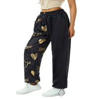 Franhais ženske ležerne dukseve jedinstveni tisak visokih struka Fitness Jogging hlače sa džepom