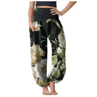 IOPQO široke pantalone za noge za žene ženske udobne boho hlače labave joge hlače hipi pidžama lounge
