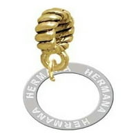 Silvertone Hermana Vječni prsten - Goldtone Charm perle