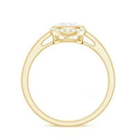 Jastuk rezani solitaire moissitni prsten, dizajnerski zaručni prsten za žene, 14k žuto zlato, US 5,50