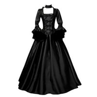 Ljetne haljine za žene žene Vintage Retro gotičke haljine s dugim rukavima Duge haljine