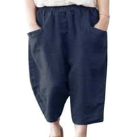 Leuncero pamučne labave pantalone hlače na plaži široke noge hlače ravne casual baggy pantalone veličine
