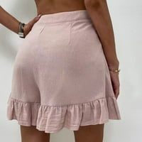 Unleife kratke hlače za žene modne ženske pune boje casual široki nog ruffle labavi hlače s visokim