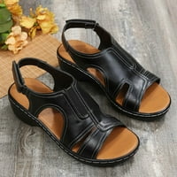 Crne potpetica visoke cipele s visokim potpeticama Fishmouth klinovi visoko pete cipele ženske cipele