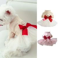 Haljina za pse Princess Tulle - Mesh spajanje, okrugli vrat i bowknot - svakodnevno trošenje za pse