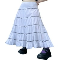 Mialeoley Women Fashion Long Suknja Dame Patchwork Srednji struk A-line suknje Proljeće ljetna dižna
