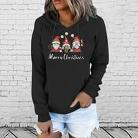Amtdh Ženska grafička dukseva Santa Claus Ispiši labav fit lagani casual pulover teen djevojke dugih
