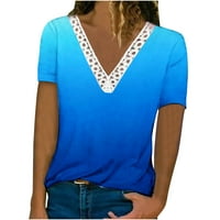 Olyvenn ženske trendi tunika Basic Tees T-majice Rollback Vintage Modni ljetni kratki rukovi cvjetni