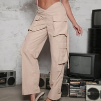 Žene Y2K E-Girl Streetwear s niskim strukom Teretne hlače Ravne široke noge padobranske hlače Casual