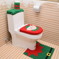 Huaai Christmas Clight Closletool Cover Santa Claus WC sjedala i tkivni poklopac postavljen zeleno