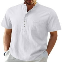 Groanlook muns ljetne košulje kratki rukav na vrhu majica uz majicu za odmor, casual majica bijeli xl