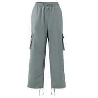 Ribolovne pantalone za muškarce opuštene fit ravno muške teretne hlače od pune boje Multi džepovi Muške