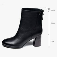 KETYYH-CHN Ženske čizme Snaci Niske potpetice čipke cipele Zimske tople čizme Cipele Black, 36