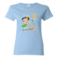 Divlji Bobby Betty Boop Island Djevojka Paradise Betty Boop Ženska majica, svijetloplava, mala