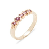 Britanci napravio je 10k Rose Gold Prirodni ružičasti turmalin ženski vječni prsten - Opcije veličine