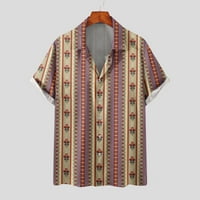 Etničke tiskane havajske majice za muškarce retro dizajn kratkih rukava s majicom s majicom sažetak