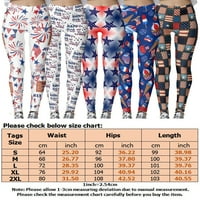 Avamo dame Ljeto u punoj dužini Američka zastava Yoga Hlače SAD Print duge gamaše Ženske pantalone za