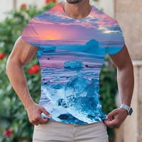 Muška majica Plaža Gradijent Havajska grafika Ispisana Ležerna modna pamučna majica Jednostavna vrata