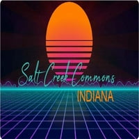 Salt Creek Commons Indiana Vinil Decal Stiker Retro Neon Dizajn