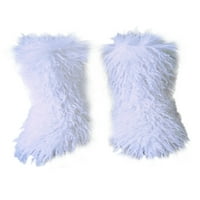 Welliumy Dame Fuzzy sniježne čizme krznene zimske tople cipele ravna srednja teletska cipela casual