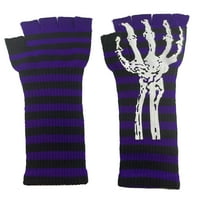 Gravitacijsko niti duge 11 pletene tople kosturne rukavice bez rukava - ljubičasta