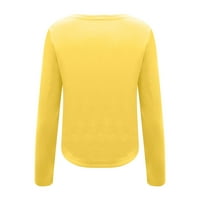 Modni ženski labav gumb u boji dugih rukava Pleteni kardigan dugi rukav, kafe casual džemper jakna žuta
