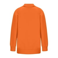 Žene Polovina Zip prevelike dukseve dugih rukava Solid COLL Copt ramena od runa Vježbajte pulover narančasta