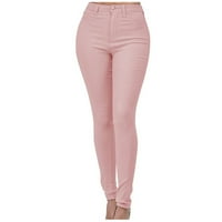 Puntoco Womenske plus veličine zasebne hlače, hlače pamučni multikolor slim fit temperamentni patentni