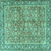 Ahgly Company Zatvoreni kvadrat Perzijski tirkizni plavi tradicionalni prostirci, 5 'kvadrat