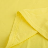 Moonker Womens Tops Košulje za žene Čvrsta boja kratki rukav Tee TEE majica TOP O-izrez Print 2xl Yellow
