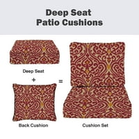 2-komadni set za duboko sjedenje ikat ispis Tekstil vanjske stolice Solid Rectangle Cotio set jastuka