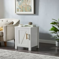 Bočni stol sa ormarom Duquette, bijelo drvo