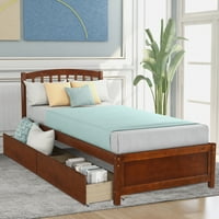Twin krevet sa skladištem, drveni twin platforma krevet sa uzglavljem BO-a Potreban je, modernu dvostruke